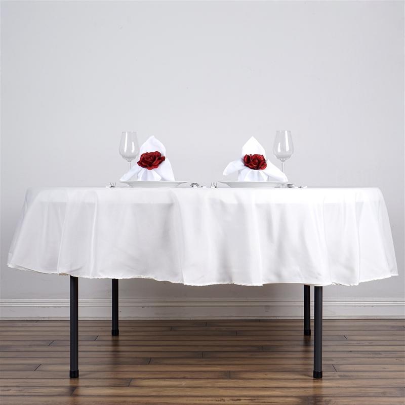 70" Polyester Round Tablecloth Wedding Party Table Linens - Ivory TAB_70_IVR_POLY