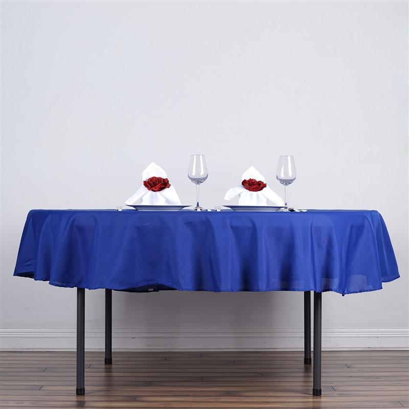 70" Polyester Round Tablecloth Wedding Party Table Linens - Royal Blue TAB_70_ROY_POLY