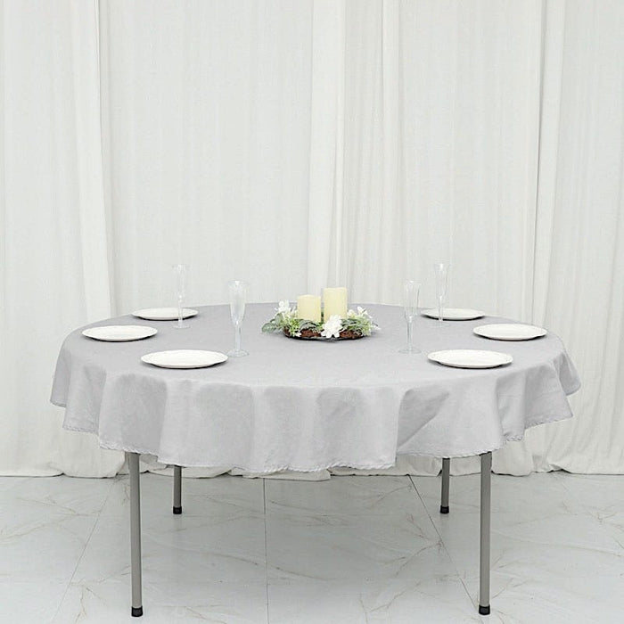 70" Polyester Round Tablecloth Wedding Party Table Linens TAB_70_SILV_POLY
