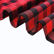 70" x 70" Checkered Gingham Polyester Tablecloth - Black and Red TAB_CHK7070_BLKRED