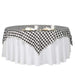70" x 70" Checkered Gingham Polyester Tablecloth - Black and White TAB_CHK7070_BLK