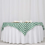 70" x 70" Checkered Gingham Polyester Tablecloth - Green and White TAB_CHK7070_GRN