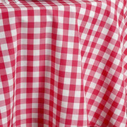 70" x 70" Checkered Gingham Polyester Tablecloth - Red and White TAB_CHK7070_RED