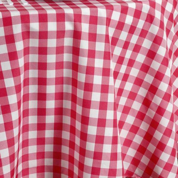 70" x 70" Checkered Gingham Polyester Tablecloth - Red and White TAB_CHK7070_RED