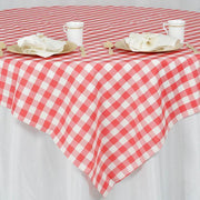 70" x 70" Checkered Gingham Polyester Tablecloth
