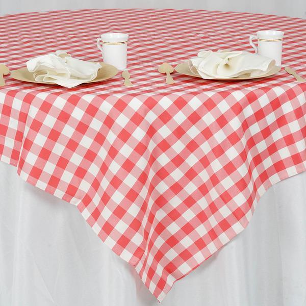 70" x 70" Checkered Gingham Polyester Tablecloth