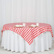 70" x 70" Checkered Gingham Polyester Tablecloth
