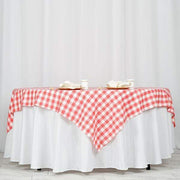70" x 70" Checkered Gingham Polyester Tablecloth