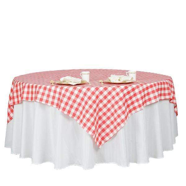 70" x 70" Checkered Gingham Polyester Tablecloth