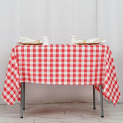 70" x 70" Checkered Gingham Polyester Tablecloth