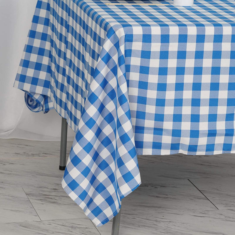 70" x 70" Checkered Gingham Polyester Tablecloth
