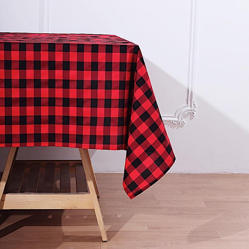 70" x 70" Checkered Gingham Polyester Tablecloth