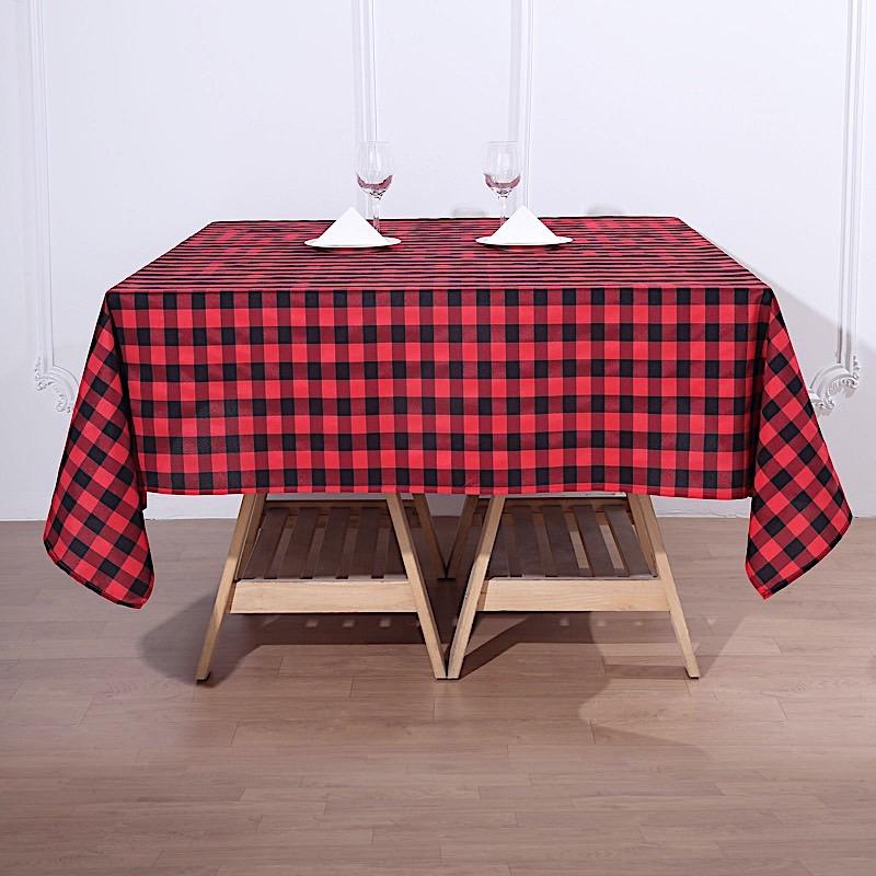 70" x 70" Checkered Gingham Polyester Tablecloth