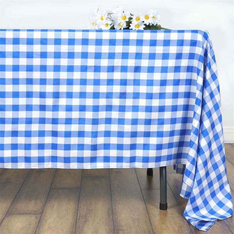 70" x 70" Checkered Gingham Polyester Tablecloth