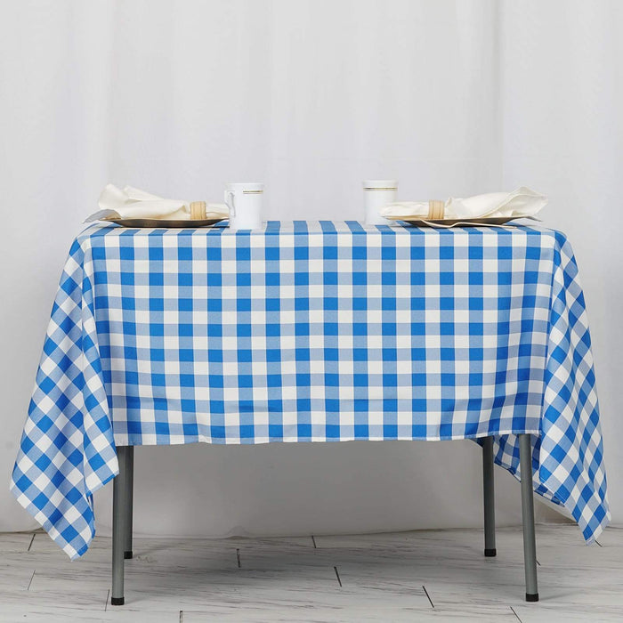 70" x 70" Checkered Gingham Polyester Tablecloth