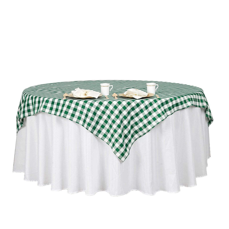 70" x 70" Checkered Gingham Polyester Tablecloth
