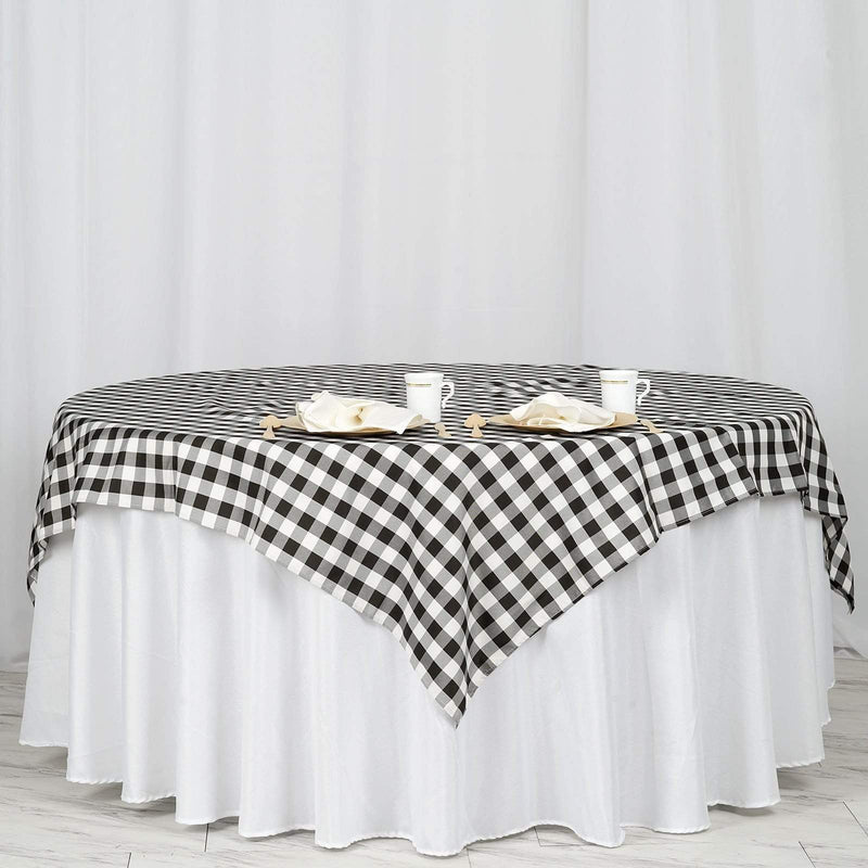 70" x 70" Checkered Gingham Polyester Tablecloth