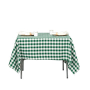 70" x 70" Checkered Gingham Polyester Tablecloth - Green and White TAB_CHK7070_GRN