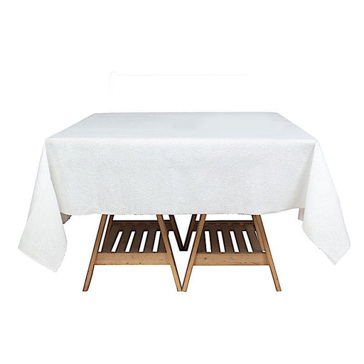 70" x 70" Square Disposable Airlaid Paper Tablecloth - White TAB_DSP_001_7070_WHT