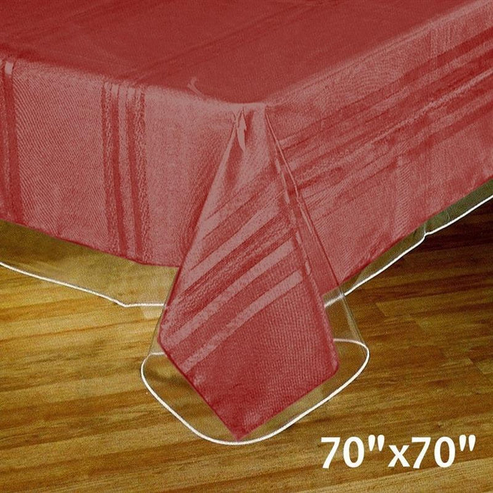 70x70" Vinyl Plastic Tablecloth Protector Table Cover - Clear TAB_VIN06_7070_CLR