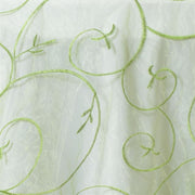 72 inch Satin Edge Embroidered Organza Table Overlay