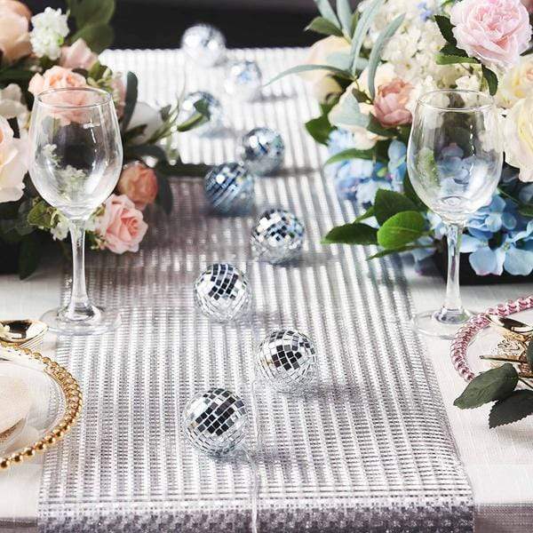 72" LED Disco Mirror Balls Battery Operated String Lights Garland - Cool White LEDSTR17_WHT_1