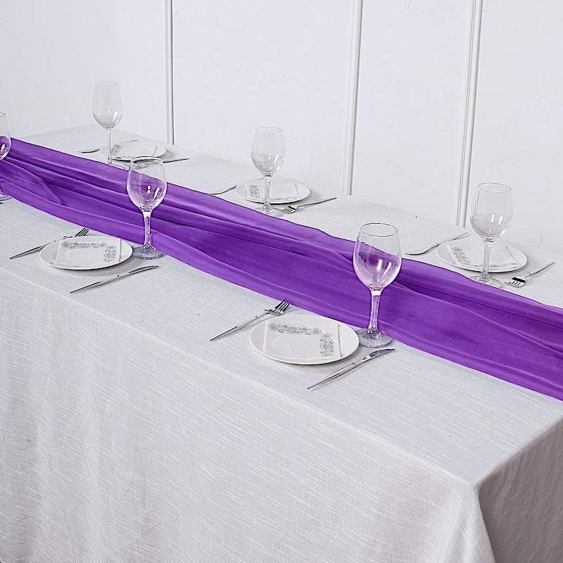 72" Premium Chiffon Extra Long Table Top Runner