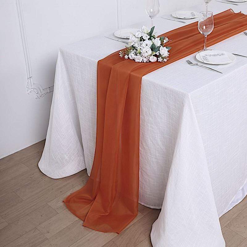 72" Premium Chiffon Extra Long Table Top Runner