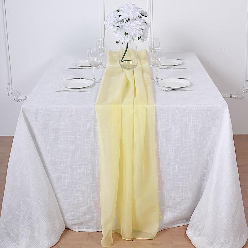 72" Premium Chiffon Extra Long Table Top Runner SASH_24_YEL