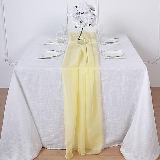 72" Premium Chiffon Extra Long Table Top Runner SASH_24_YEL
