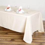 72" x 120" Polyester Rectangular Tablecloth - Beige TAB_72120_081_POLY
