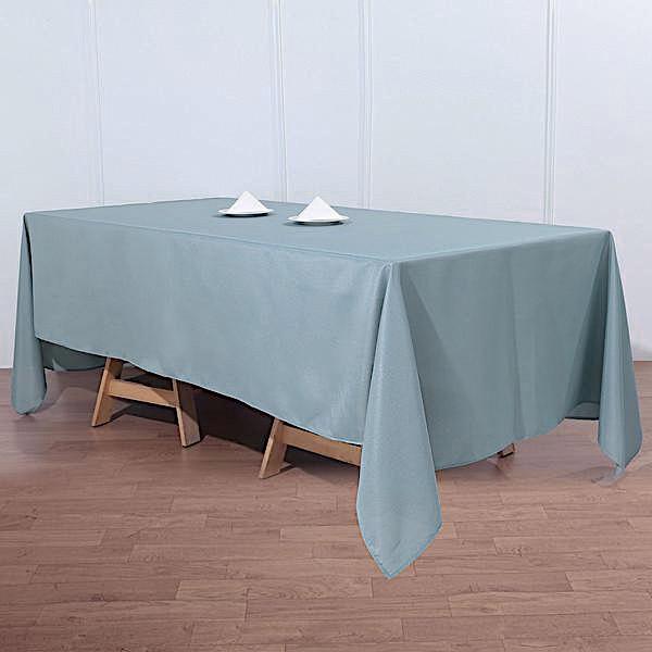 72" x 120" Polyester Rectangular Tablecloth - Dusty Blue TAB_72120_086_POLY