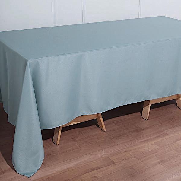 72" x 120" Polyester Rectangular Tablecloth - Dusty Blue TAB_72120_086_POLY