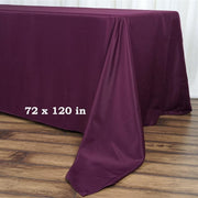 72" x 120" Polyester Rectangular Tablecloth - Eggplant Purple TAB_72120_EGG