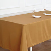 72" x 120" Polyester Rectangular Tablecloth - Gold TAB_72120_GOLD_POLY