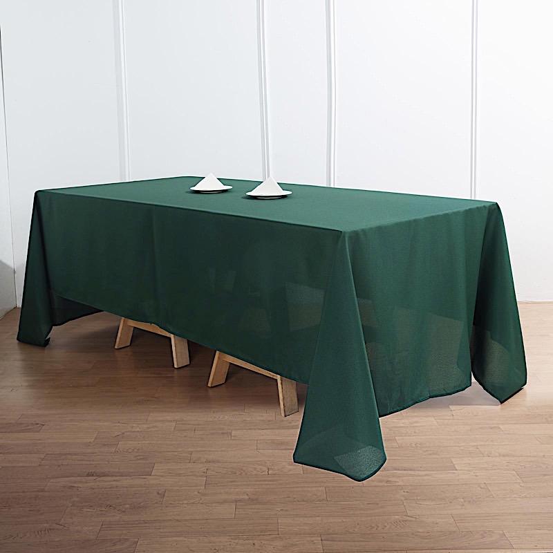 72" x 120" Polyester Rectangular Tablecloth - Hunter Green TAB_72120_HUNT_POLY
