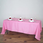 72" x 120" Polyester Rectangular Tablecloth - Pink TAB_72120_PINK_POLY
