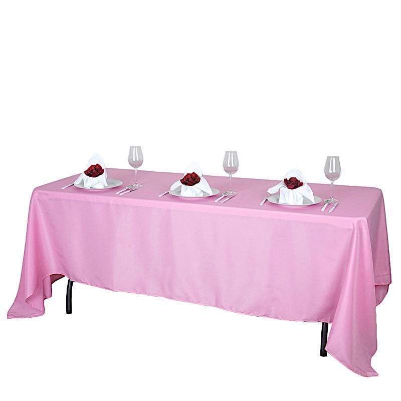 72" x 120" Polyester Rectangular Tablecloth - Pink TAB_72120_PINK_POLY