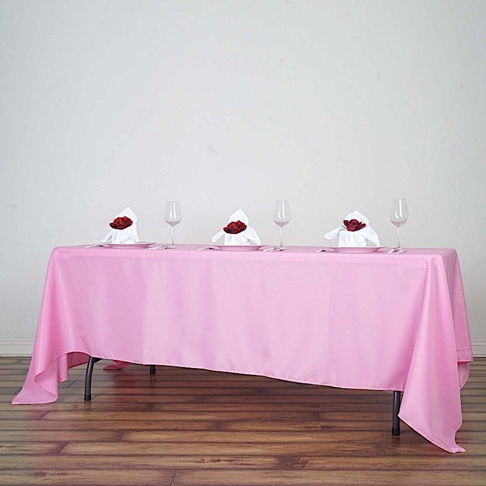 72" x 120" Polyester Rectangular Tablecloth - Pink TAB_72120_PINK_POLY
