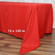 72" x 120" Polyester Rectangular Tablecloth - Red TAB_72120_RED