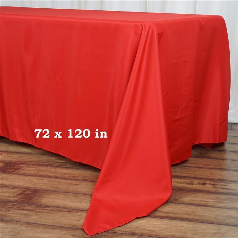 72" x 120" Polyester Rectangular Tablecloth - Red TAB_72120_RED