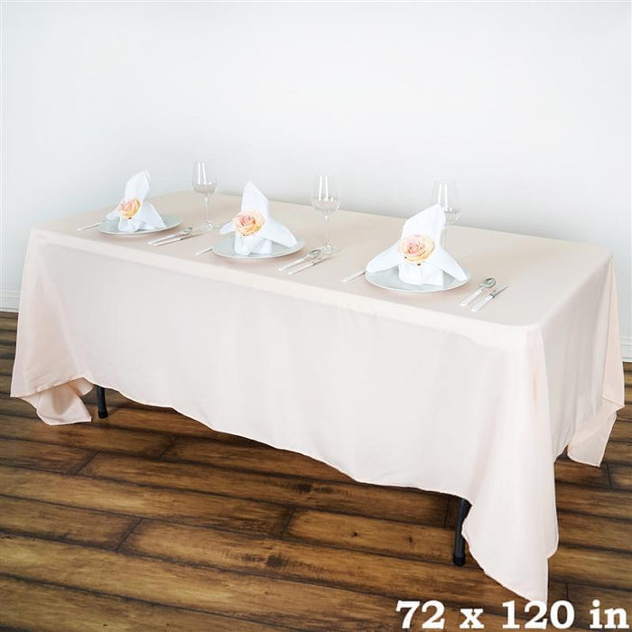 72" x 120" Polyester Rectangular Tablecloth - Blush TAB_72120_046_POLY