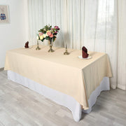 72" x 120" Polyester Rectangular Tablecloth - Beige TAB_72120_081_POLY
