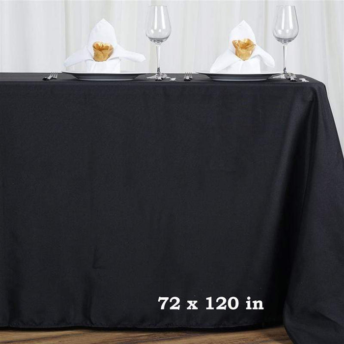 72" x 120" Polyester Rectangular Tablecloth - Black TAB_72120_BLK_POLY