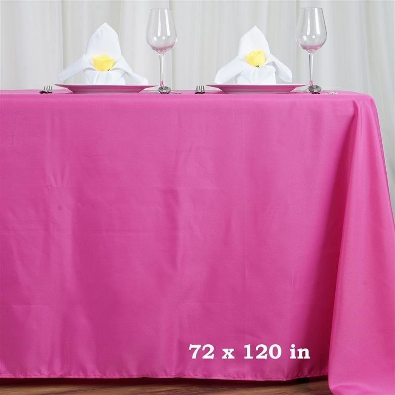 72" x 120" Polyester Rectangular Tablecloth - Fuchsia TAB_72120_FUSH
