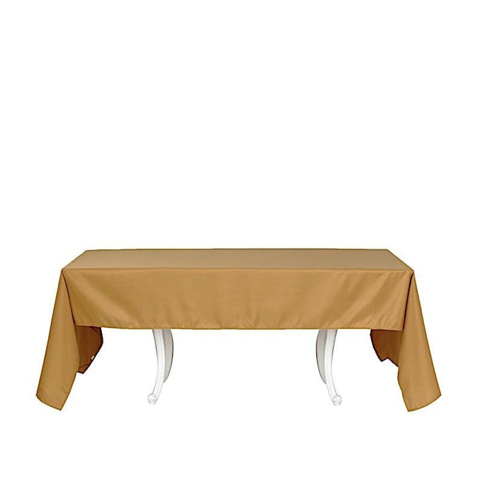 72" x 120" Polyester Rectangular Tablecloth - Gold TAB_72120_GOLD_POLY