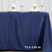 72" x 120" Polyester Rectangular Tablecloth - Navy Blue TAB_72120_NAVY