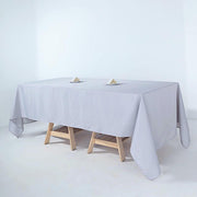 72" x 120" Polyester Rectangular Tablecloth - Silver Light Gray TAB_72120_SILV