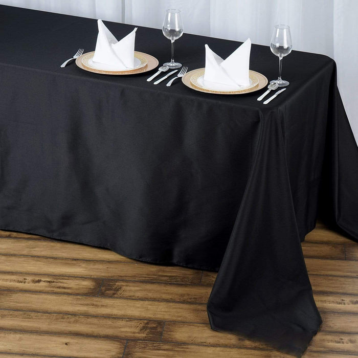72" x 120" Premium Polyester Rectangular Tablecloth - Black TAB_72120_BLK_PRM