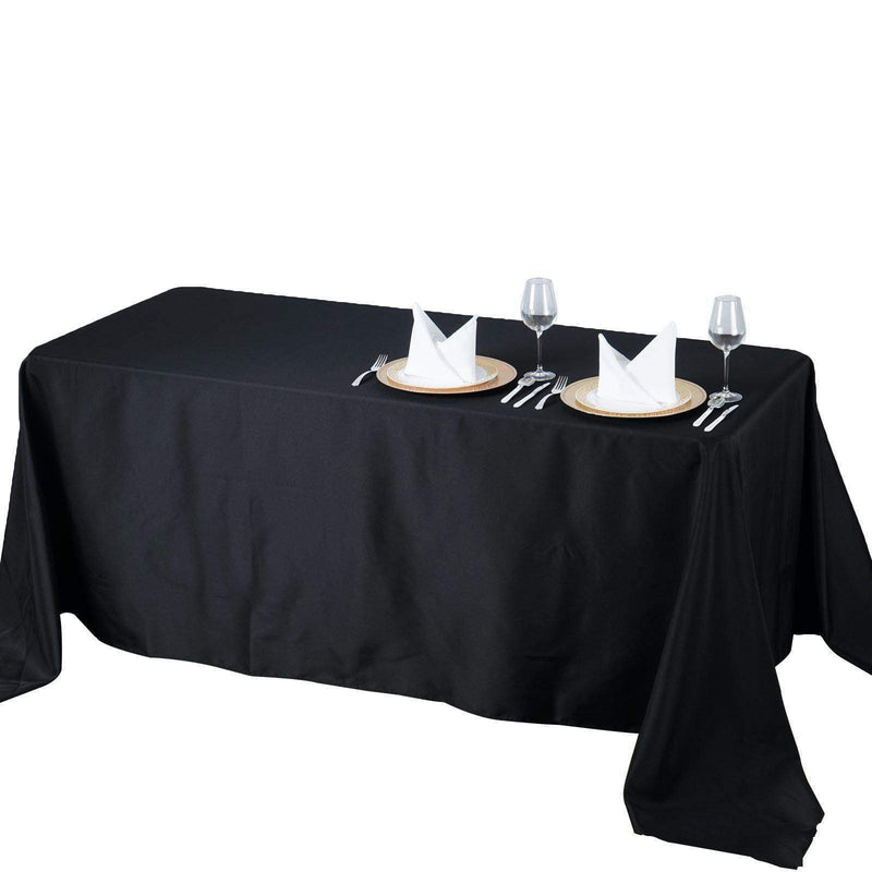 72" x 120" Premium Polyester Rectangular Tablecloth - Black TAB_72120_BLK_PRM